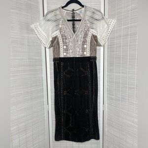 Byron Lars Ruth Column Dress White Black Size 2P New with Tags